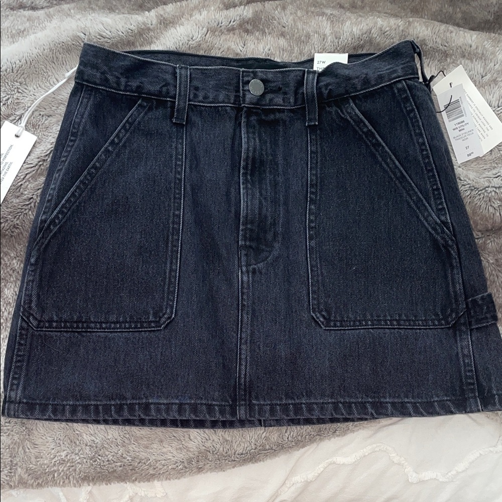 Classic Black Denim Mini Skirt Denim Forum 90s Utility Skirt